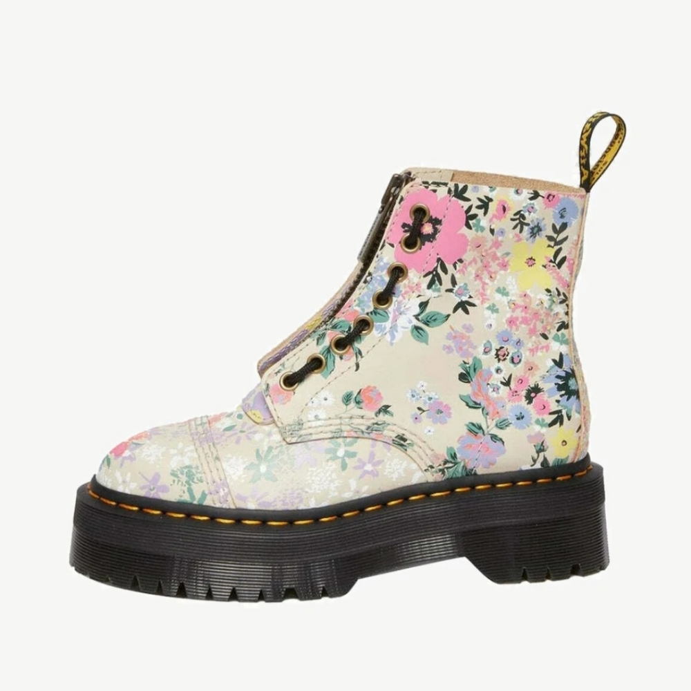 DR. MARTENS  SINCLAIR FLORAL MASH UP PLATFORM ANKLE BOOTS - Picture 3 of 15